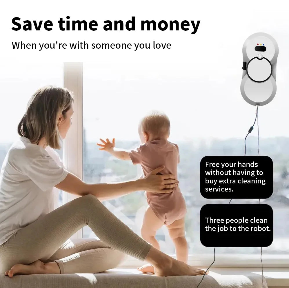 ClearView AquaBot – Robot limpiacristales inteligente con pulverizador de agua