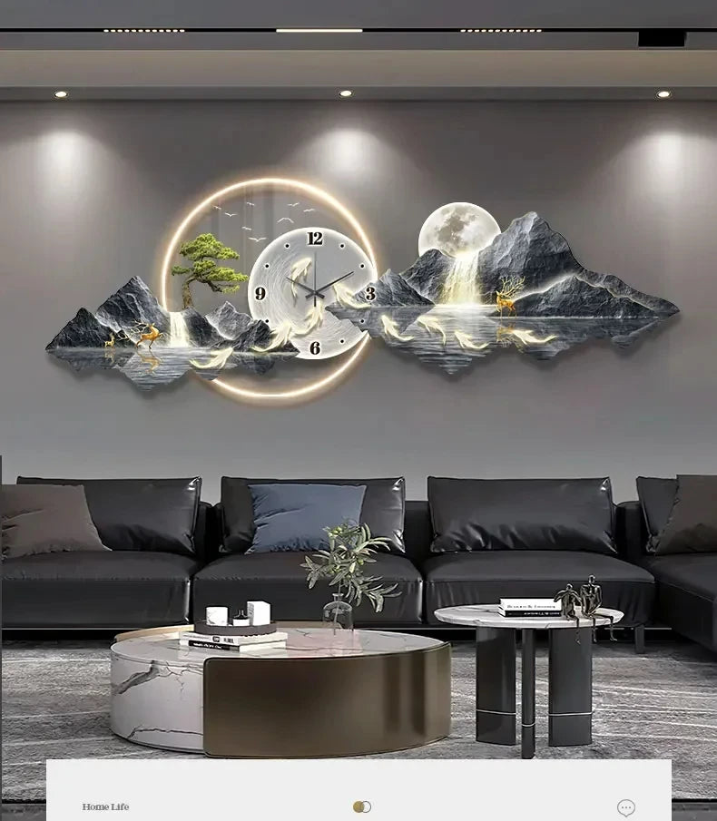 LED Minimalist Luxury Wall Clock for Modern Living Rooms