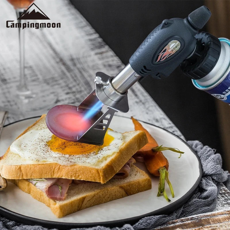 CAMPINGMOON Outdoor Camping ST-076 Stainless Steel Plate Baking Barbecue Plate Spitfire Gun Accessories with Stable Stand