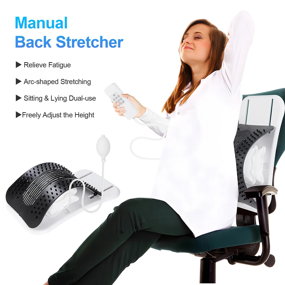 FlexiRelief™ Adjustable Back & Neck Massager – Airbag Support & Posture Aid
