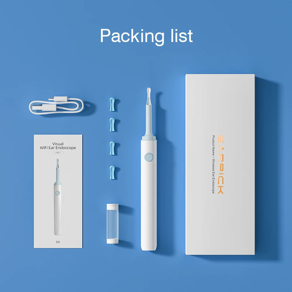ClearEar Pro: otoscopio visual inalámbrico de 5 MP con palillo de silicona seguro