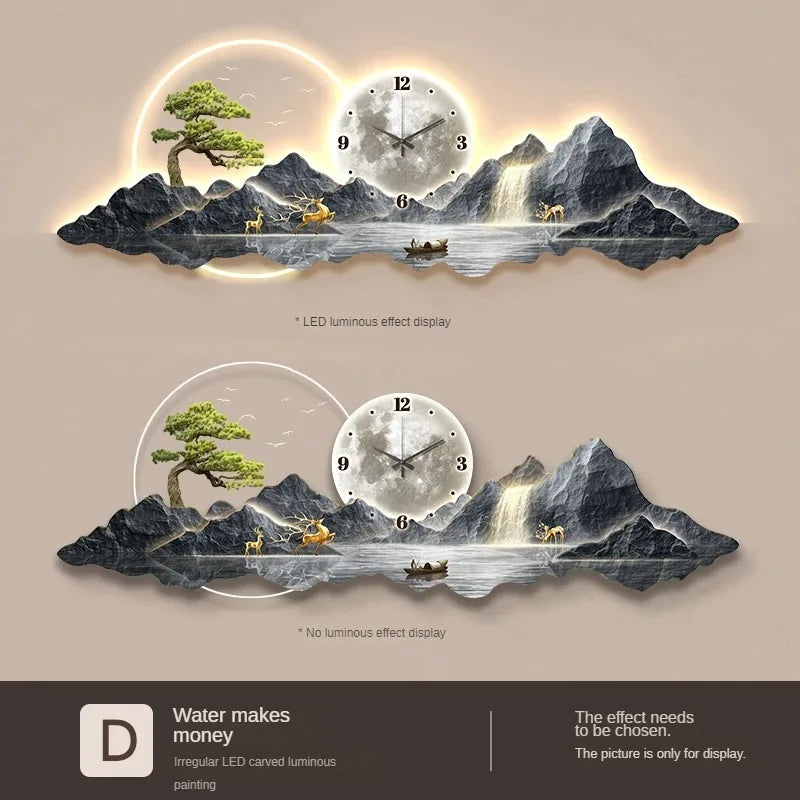 LED Minimalist Luxury Wall Clock for Modern Living Rooms