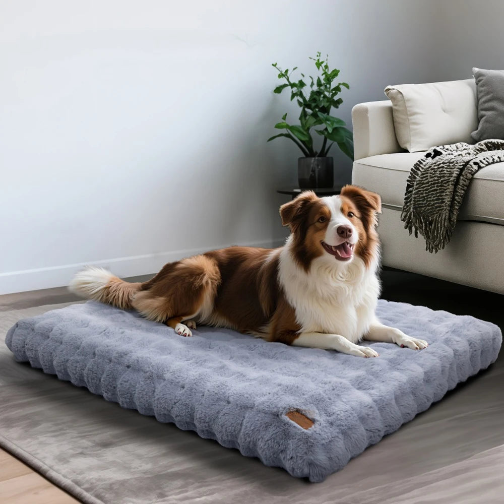 SnoozeHaven™ Plush Dog Mattress – Washable Pet Bed for Crates & Homes