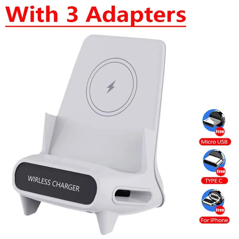 SwiftCharge Station – Universal 15W Wireless Charging Dock for iPhone & Android