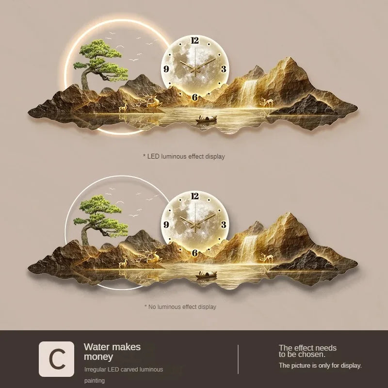 LED Minimalist Luxury Wall Clock for Modern Living Rooms