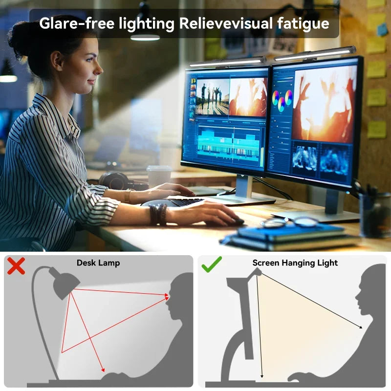 LumiView DeskPro – LED Monitor Lamp with RGB Ambient Lighting