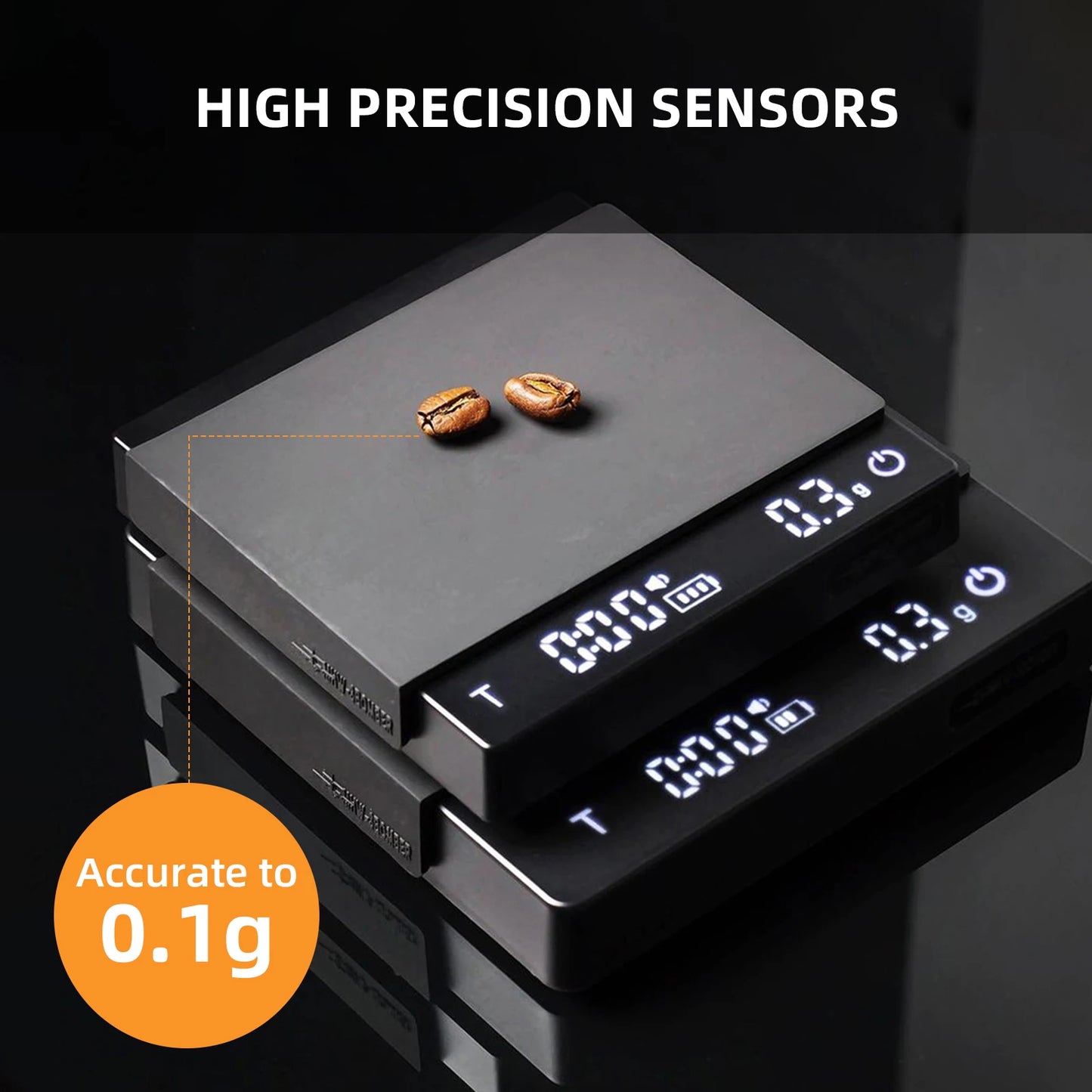 BaristaPro Digital Coffee Scale – High Precision & Rechargeable