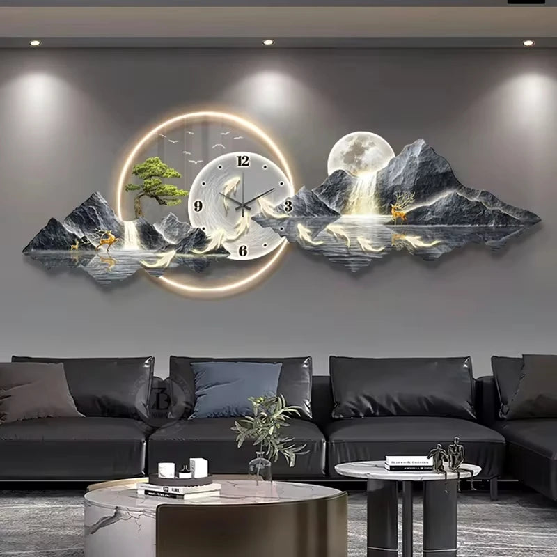 LED Minimalist Luxury Wall Clock for Modern Living Rooms