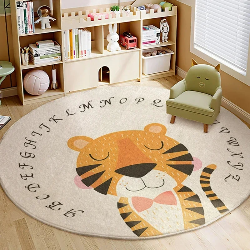 Alfombra acogedora RoarSoft: tapete redondo, grueso y esponjoso para niños y decoración del hogar