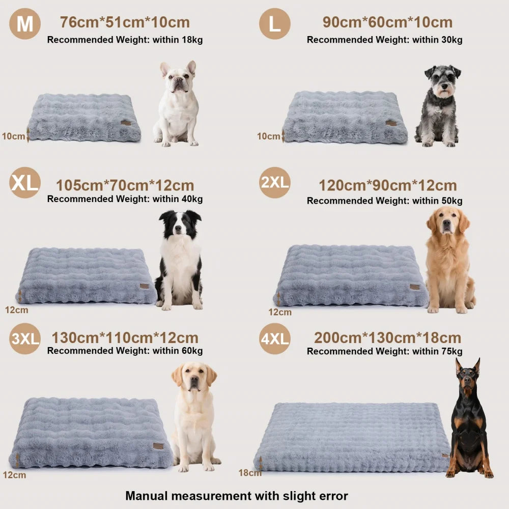 SnoozeHaven™ Plush Dog Mattress – Washable Pet Bed for Crates & Homes