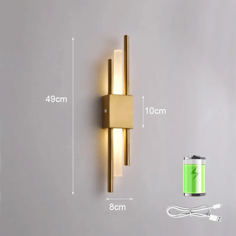 Nordic LED Wall Sconce – USB Plug-In Modern Wall Lamp for Home or Hotel