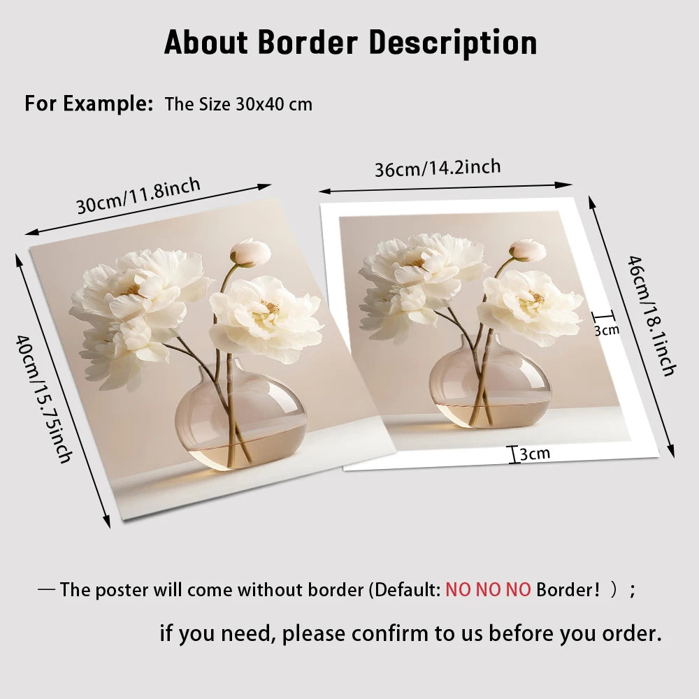 BloomAura Elegance – Affiche botanique sans cadre Pivoine pour salon