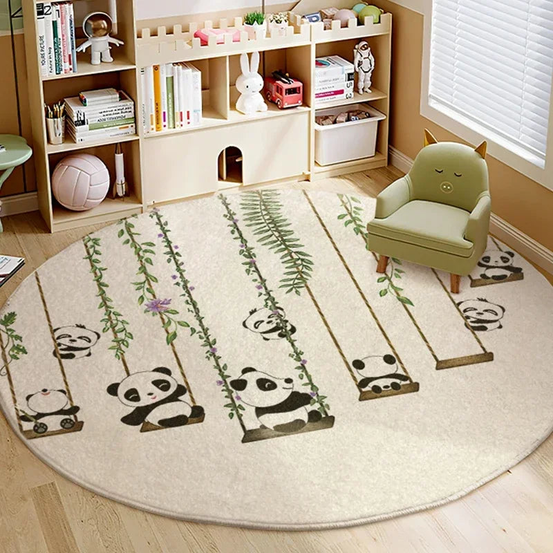 Alfombra acogedora RoarSoft: tapete redondo, grueso y esponjoso para niños y decoración del hogar