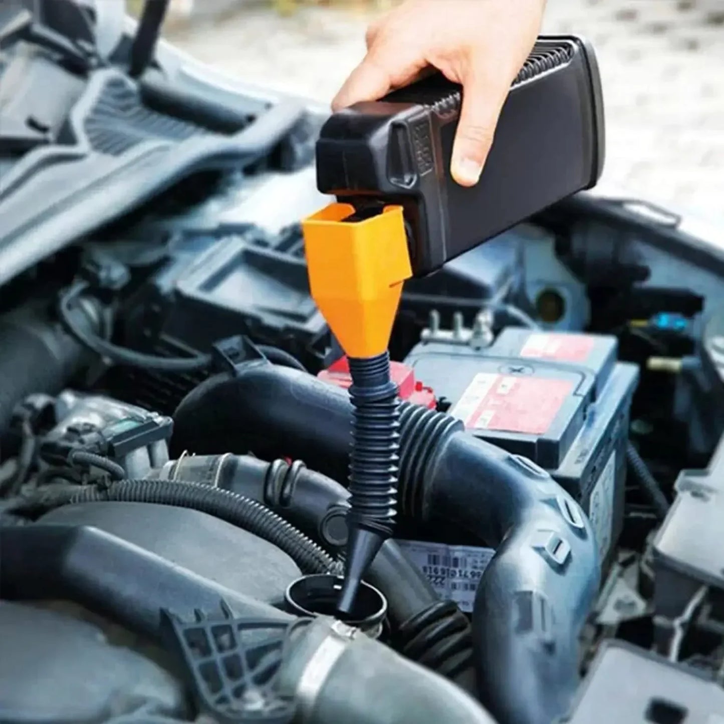 FlexiFlow Pro – Foldable Oil & Fuel Funnel with Filter