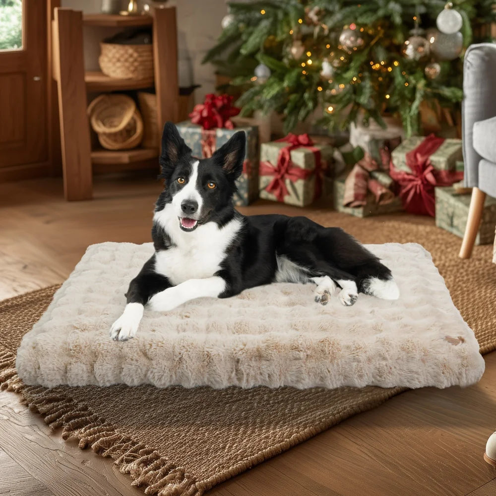 SnoozeHaven™ Plush Dog Mattress – Washable Pet Bed for Crates & Homes