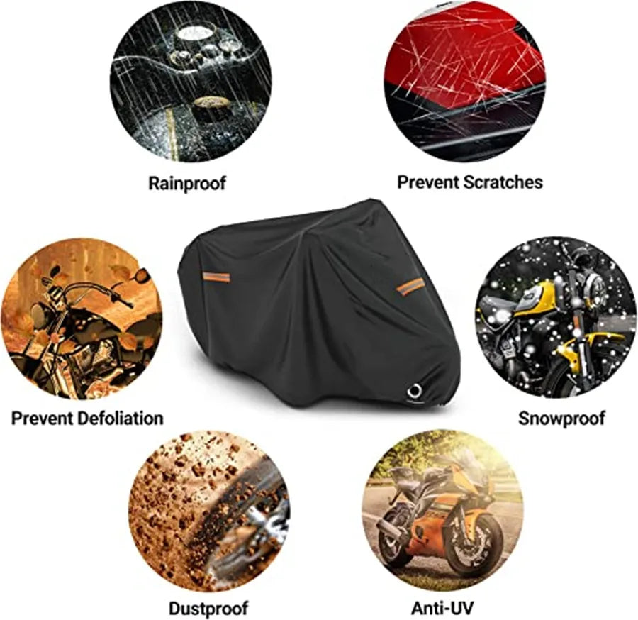 StormSafe MotoCover – Universal Outdoor Sun & Rain Protection for Motorcycles