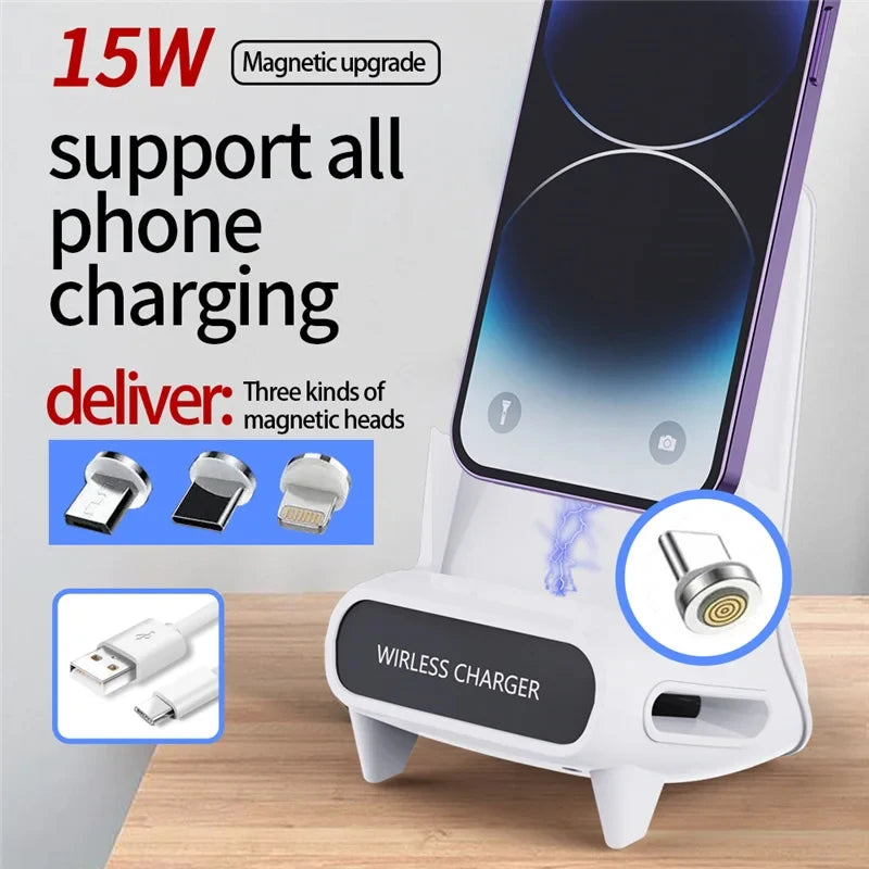 SwiftCharge Station – Universal 15W Wireless Charging Dock for iPhone & Android