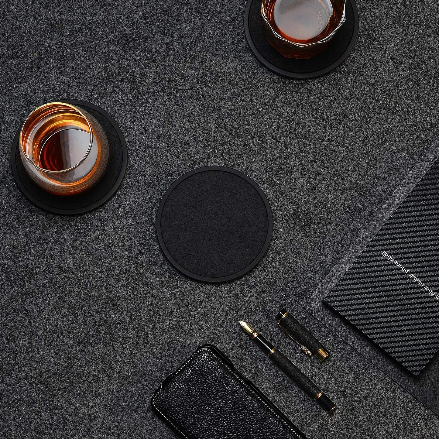 SipShield™ 6PCS Absorbent Coasters with Holder – Protect & Style Your Table