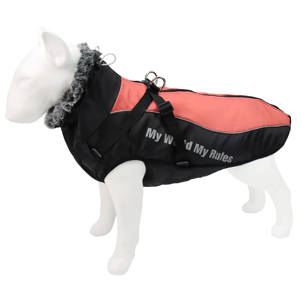 CozyPaws™ Waterproof Pet Coat – Fashionable Warmth with Plush Collar
