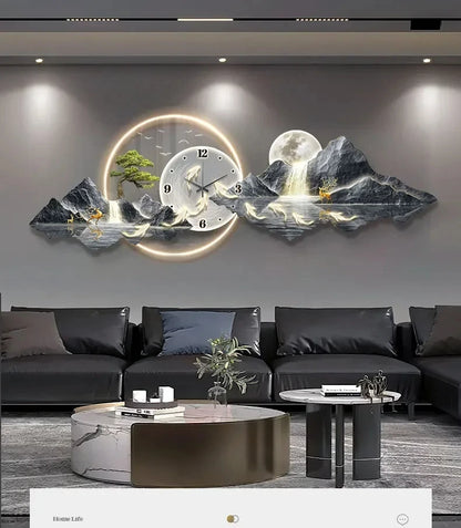 LED Minimalist Luxury Wall Clock for Modern Living Rooms