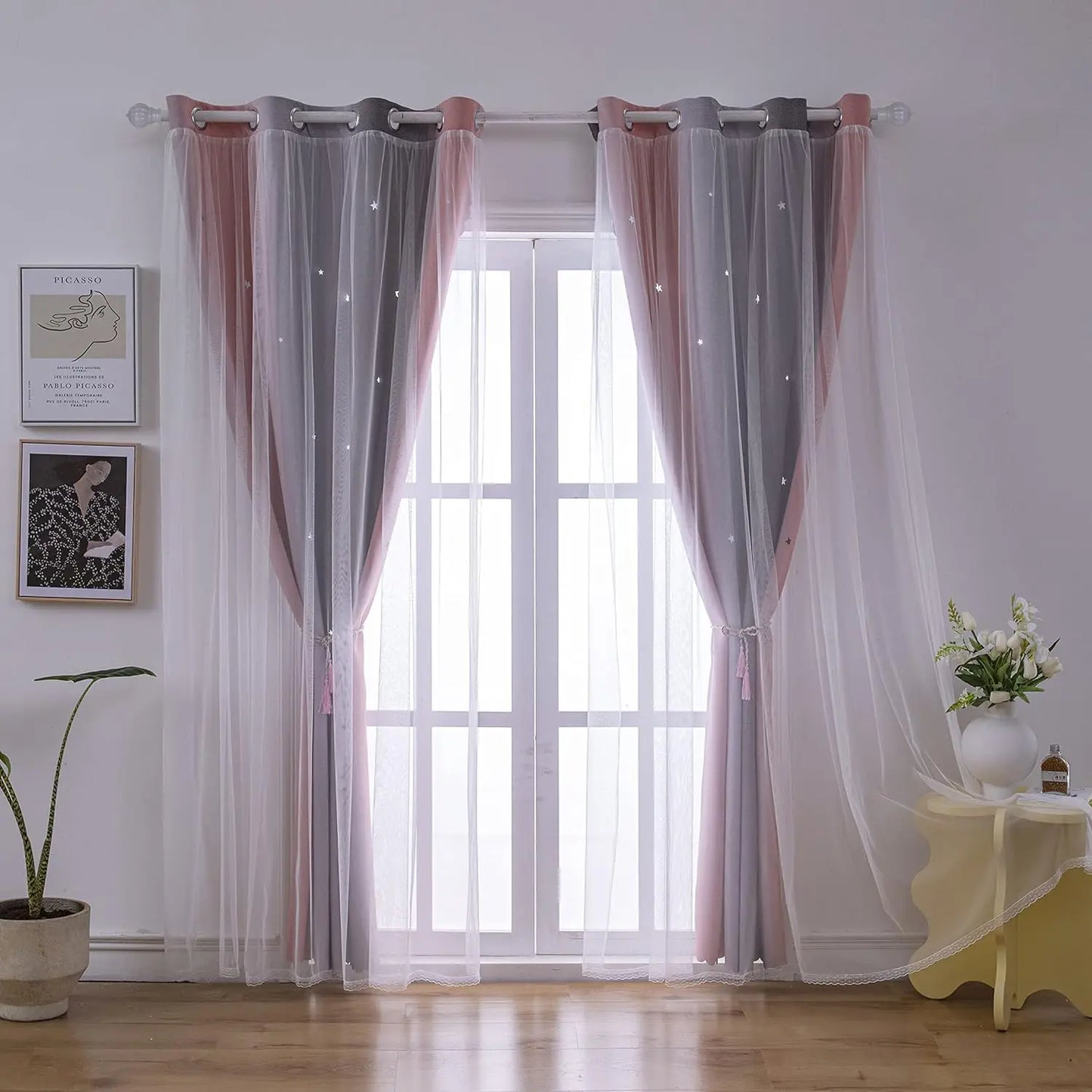 Starry Rainbow Dreams – Colorful Curtains for Girls’ Bedroom