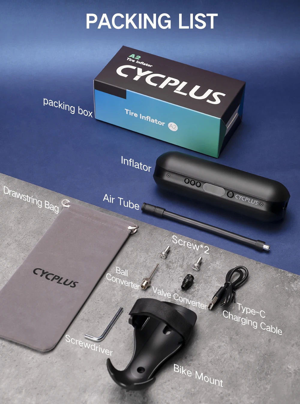 CYCPLUS PowerInflate A2 – Portable High-Pressure Air Compressor for Every Ride