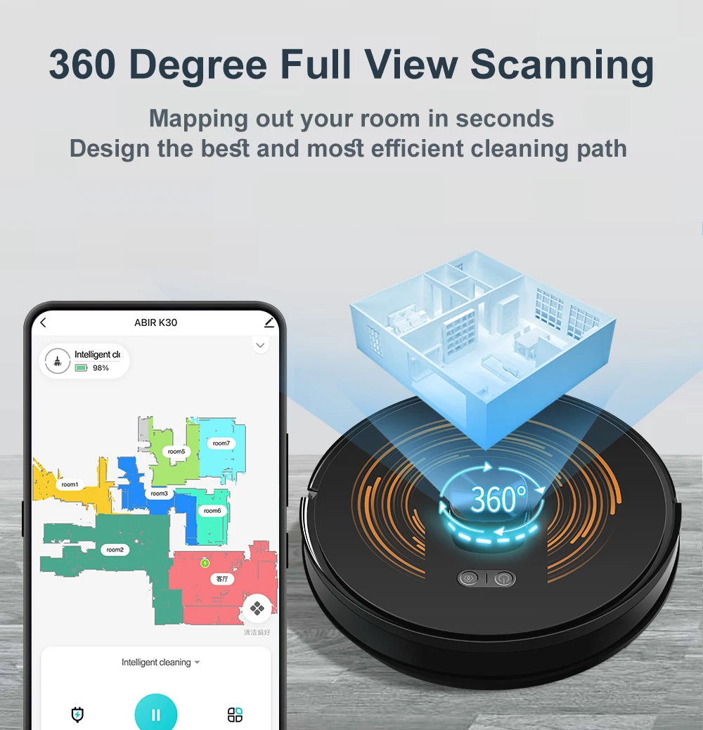 ABIR K30 SmartClean – Laser Lidar Robot Vacuum with Auto-Empty Station