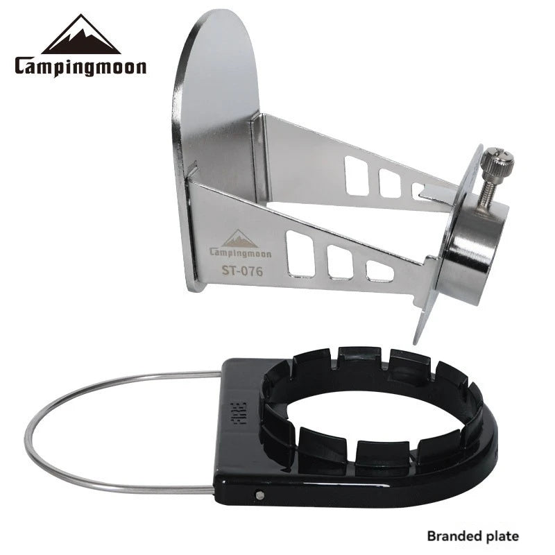 CAMPINGMOON Outdoor Camping ST-076 Stainless Steel Plate Baking Barbecue Plate Spitfire Gun Accessories with Stable Stand