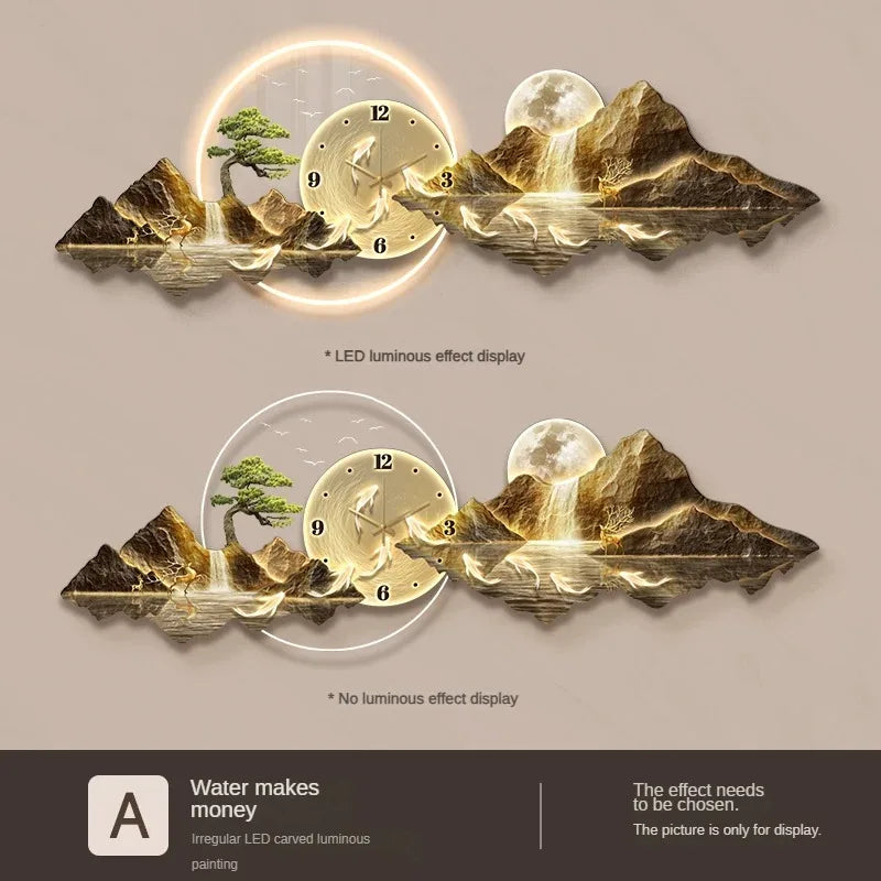 LED Minimalist Luxury Wall Clock for Modern Living Rooms