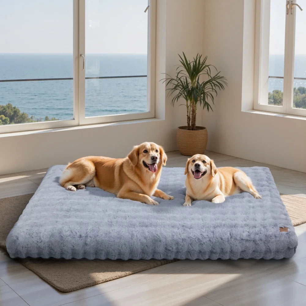 SnoozeHaven™ Plush Dog Mattress – Washable Pet Bed for Crates & Homes