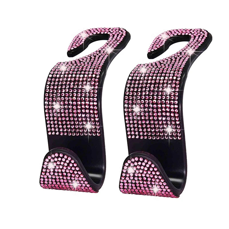 BlingRide Seat Hooks – Diamond Headrest Hangers for Bags & Accessories
