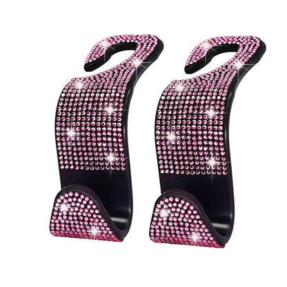 BlingRide Seat Hooks – Diamond Headrest Hangers for Bags & Accessories