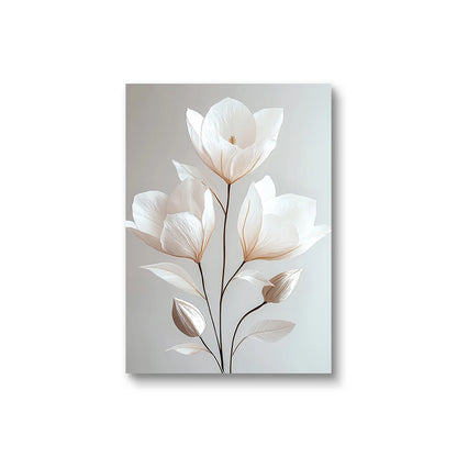 BloomAura Elegance – Frameless Botanical Peony Poster for Living Room