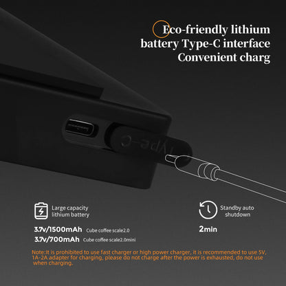 BaristaPro Digital Coffee Scale – High Precision & Rechargeable