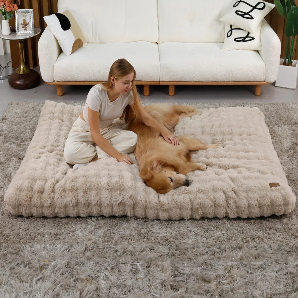 SnoozeHaven™ Plush Dog Mattress – Washable Pet Bed for Crates & Homes