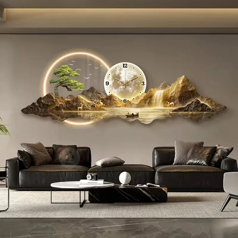 LED Minimalist Luxury Wall Clock for Modern Living Rooms
