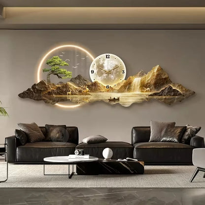 LED Minimalist Luxury Wall Clock for Modern Living Rooms