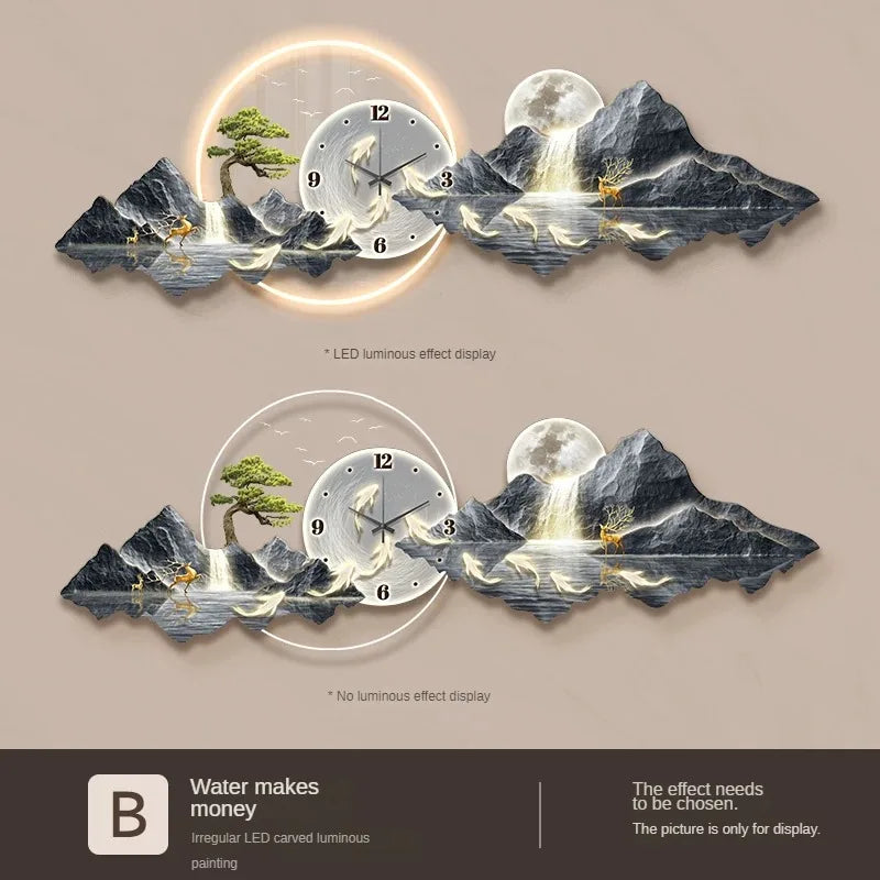 LED Minimalist Luxury Wall Clock for Modern Living Rooms