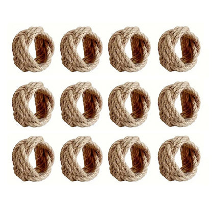 CelebrationSet™ Woven Napkin Buckles – Rustic Wedding & Dinner Decor