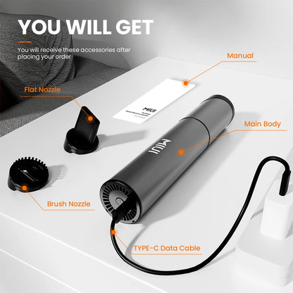 MIUI TurboMini – USB Rechargeable Vacuum for Desktop, Keyboard & Auto