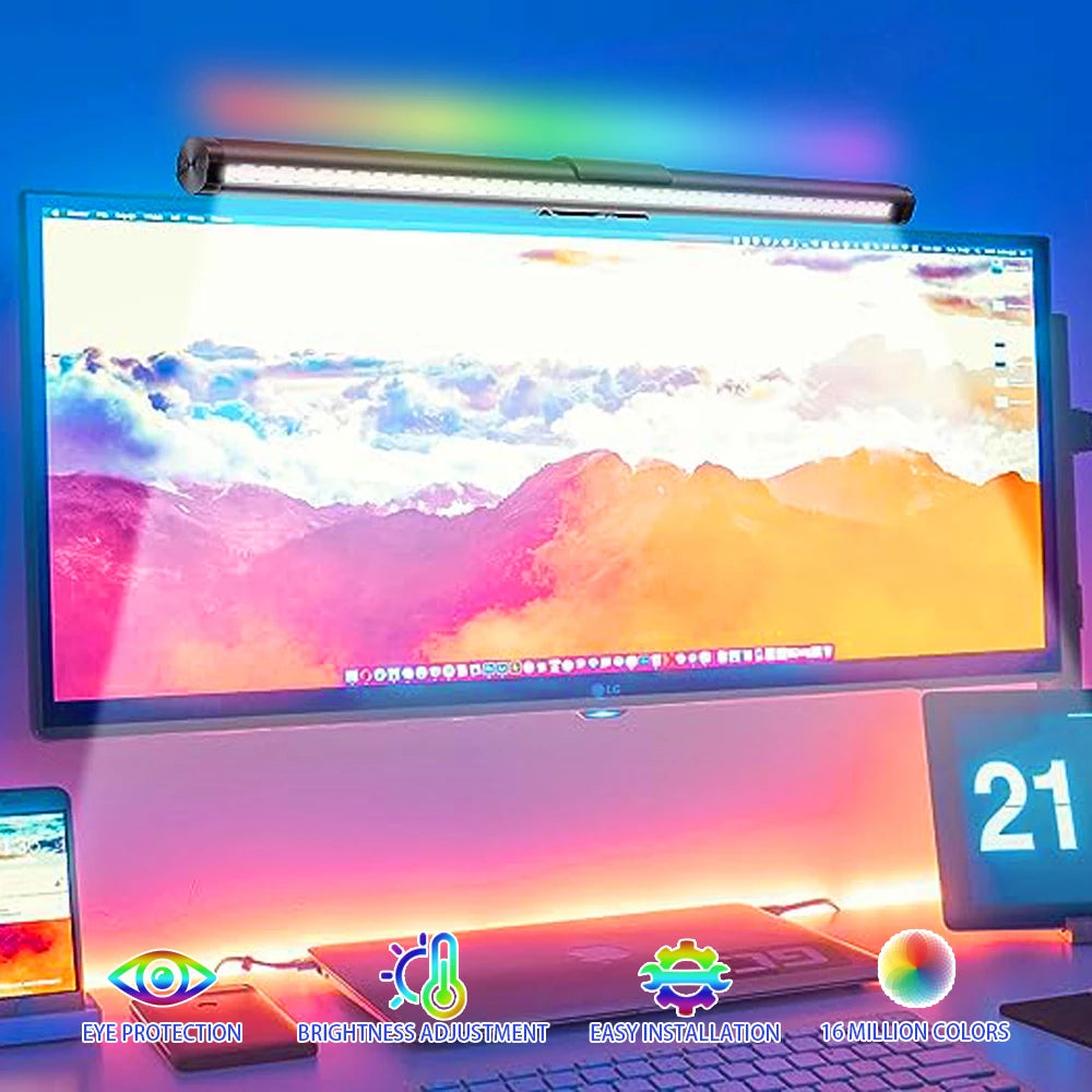 LumiView DeskPro – LED Monitor Lamp with RGB Ambient Lighting