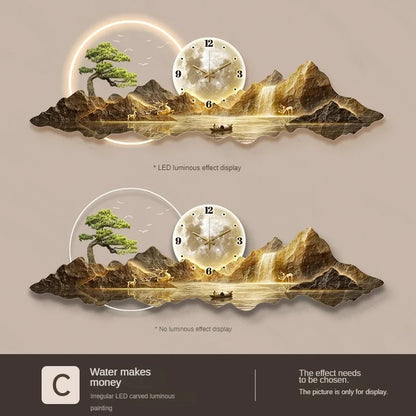 LED Minimalist Luxury Wall Clock for Modern Living Rooms