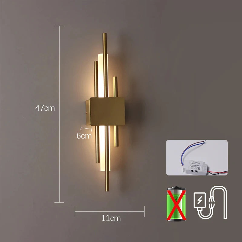 Nordic LED Wall Sconce – USB Plug-In Modern Wall Lamp for Home or Hotel