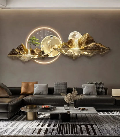 LED Minimalist Luxury Wall Clock for Modern Living Rooms