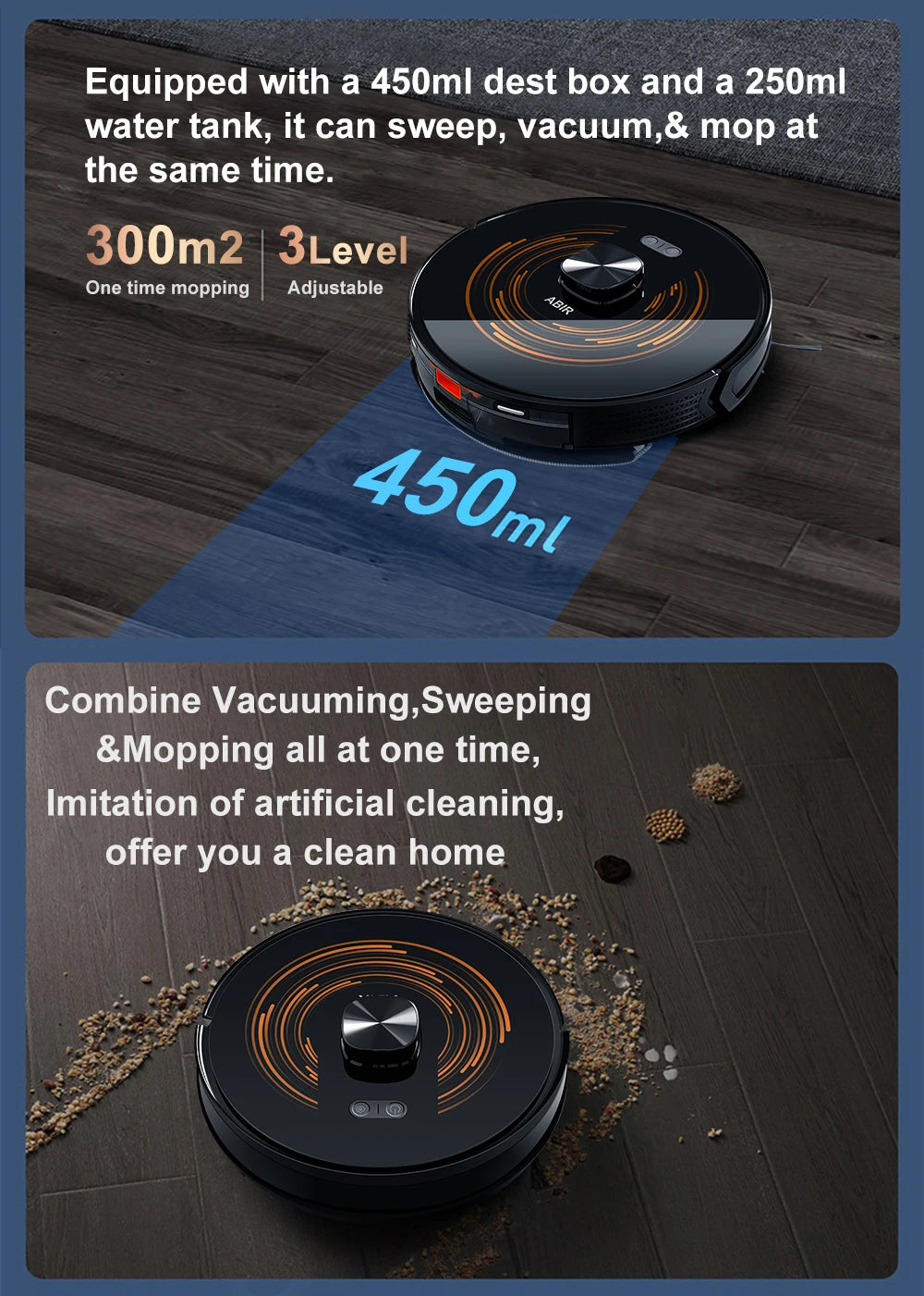 ABIR K30 SmartClean – Laser Lidar Robot Vacuum with Auto-Empty Station