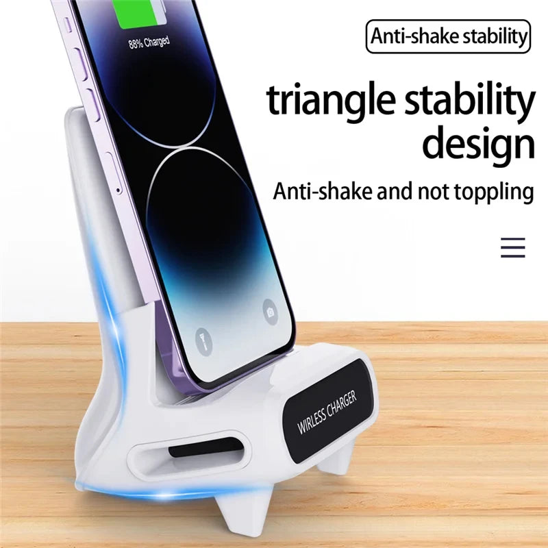 SwiftCharge Station – Universal 15W Wireless Charging Dock for iPhone & Android