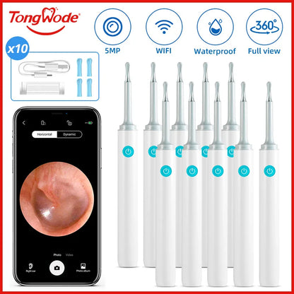 ClearEar Pro – 5MP Wireless Visual Otoscope with Safe Silicone Earpick