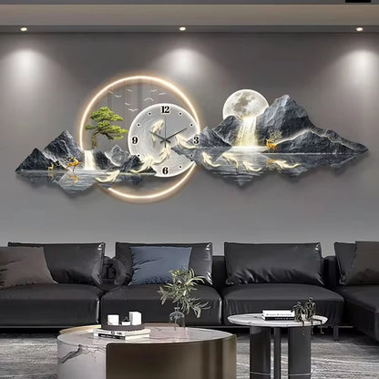 LED Minimalist Luxury Wall Clock for Modern Living Rooms