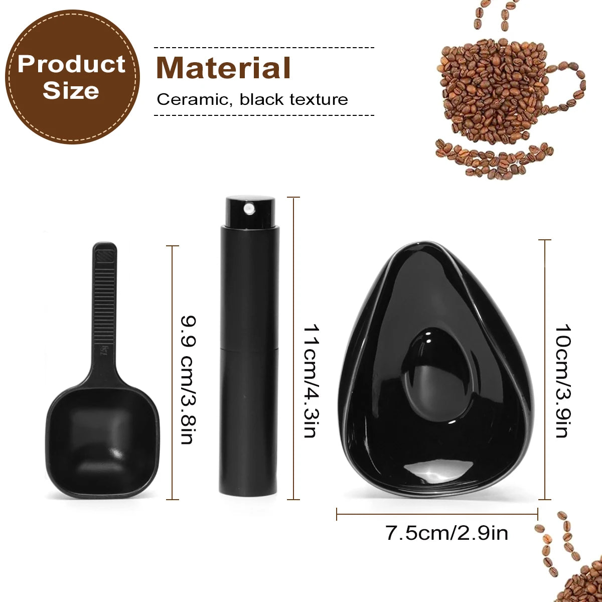 Leeseph BaristaMeasure Set – Ceramic Dosing Cup & Spoon for Perfect Coffee
