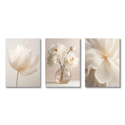 BloomAura Elegance – Frameless Botanical Peony Poster for Living Room